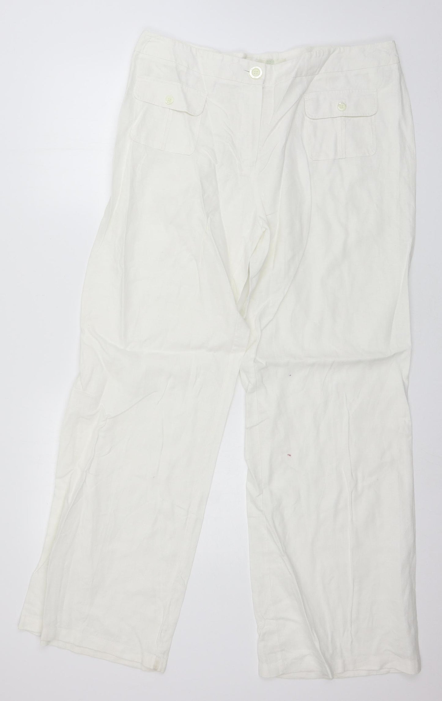 Marks and Spencer Womens White   Trousers  Size 18 L31 in
