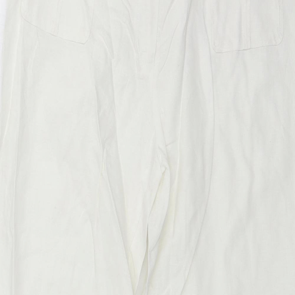Marks and Spencer Womens White   Trousers  Size 18 L31 in