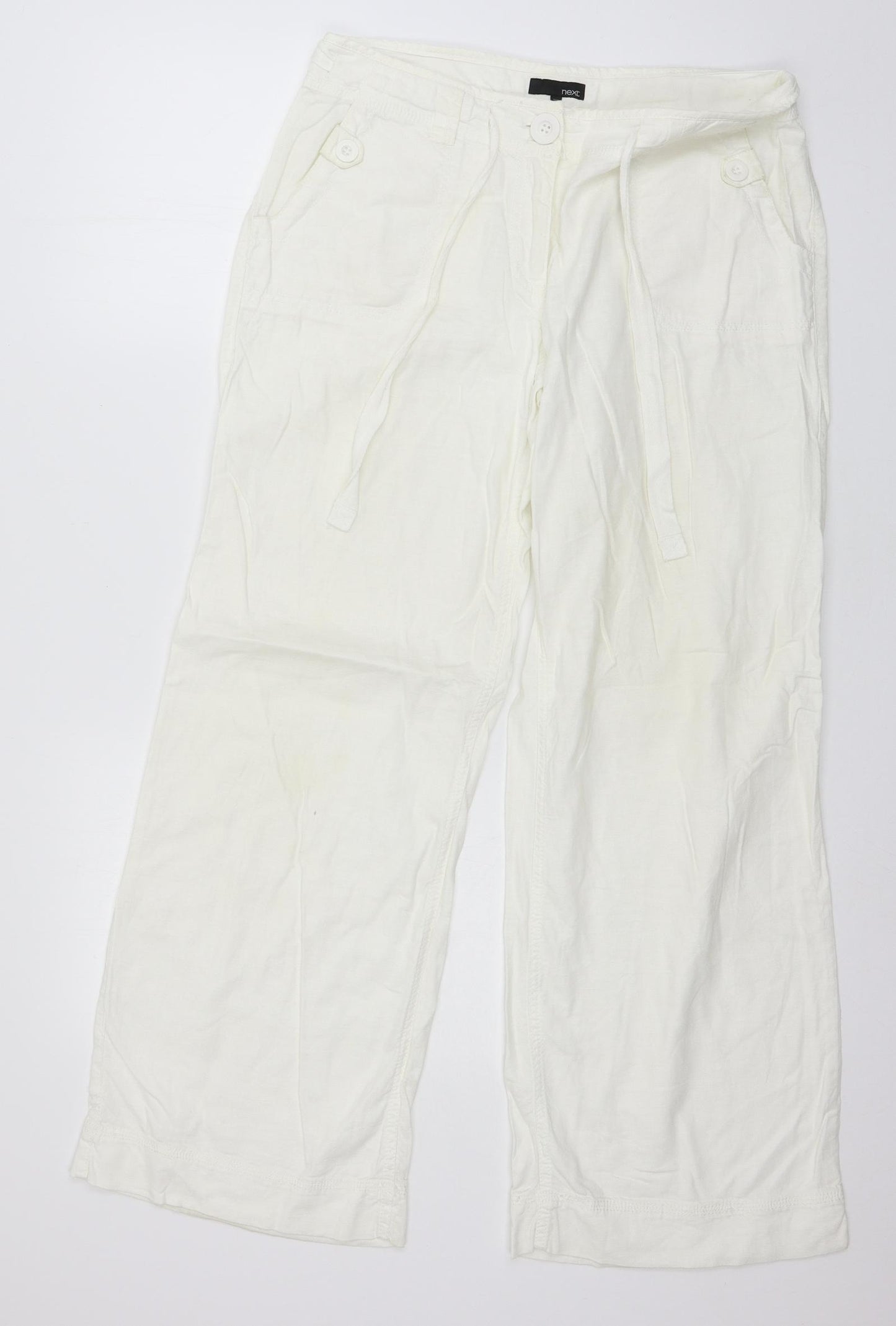NEXT Womens White   Trousers  Size 12 L29 in
