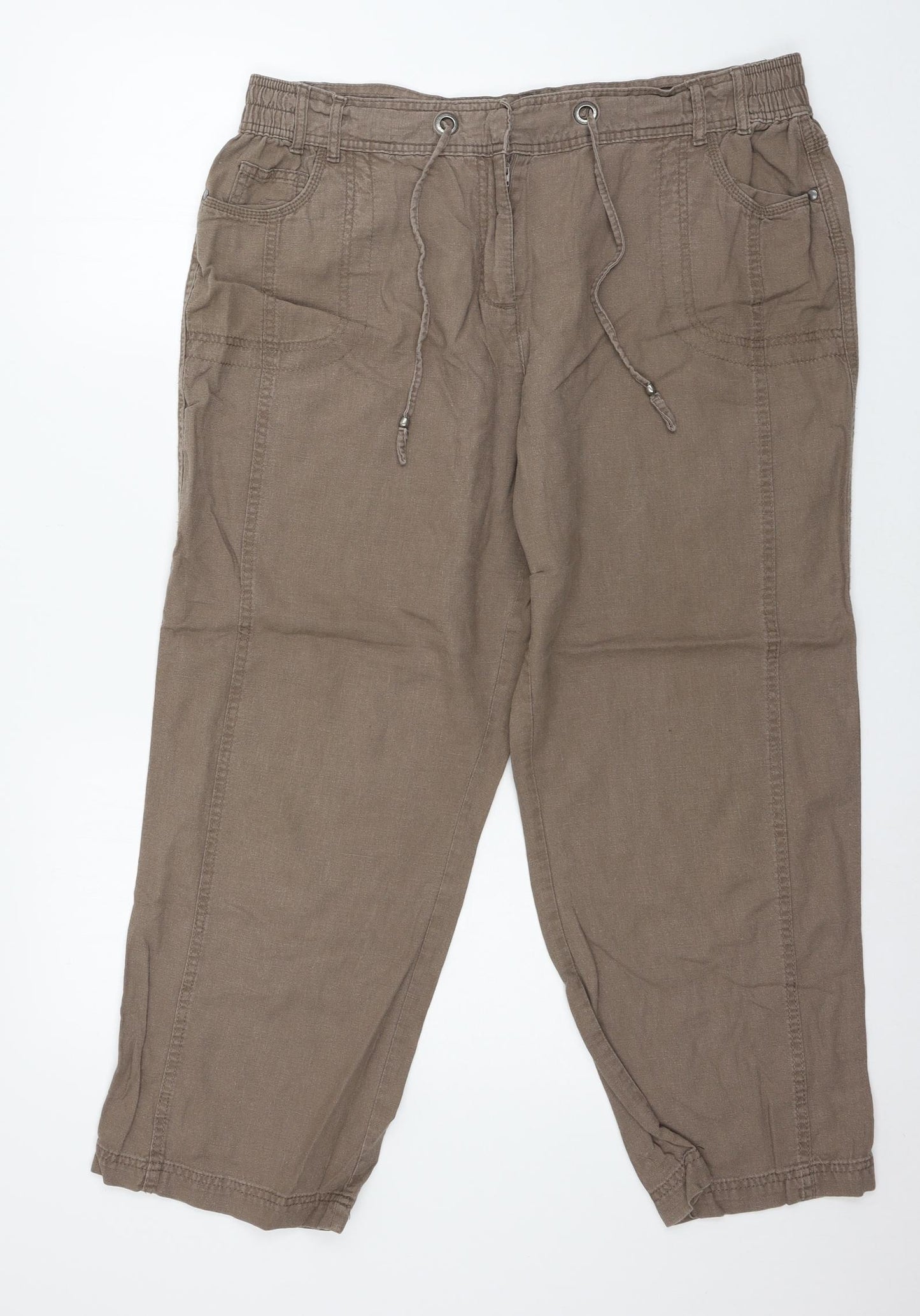 Bonmarché Womens Brown   Trousers  Size 18 L28 in