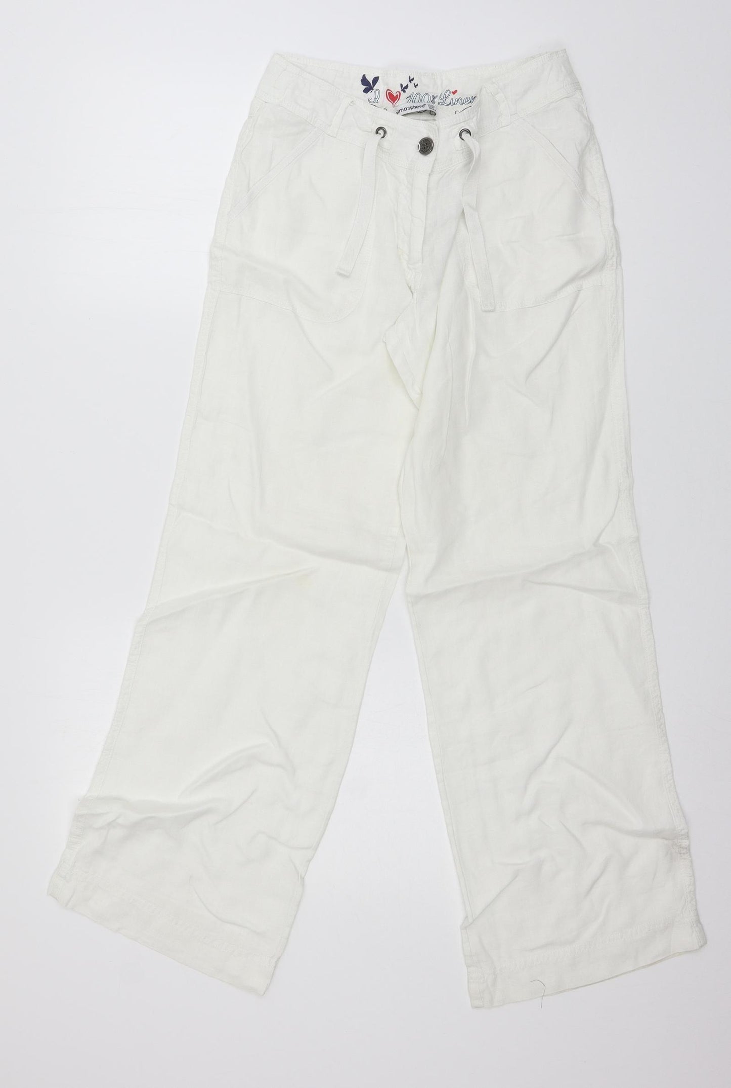 Atmosphere Womens White   Trousers  Size 6 L28 in