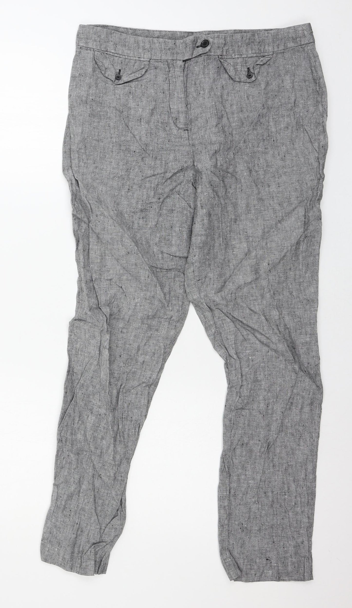 TU Womens Grey   Trousers  Size 14 L28 in