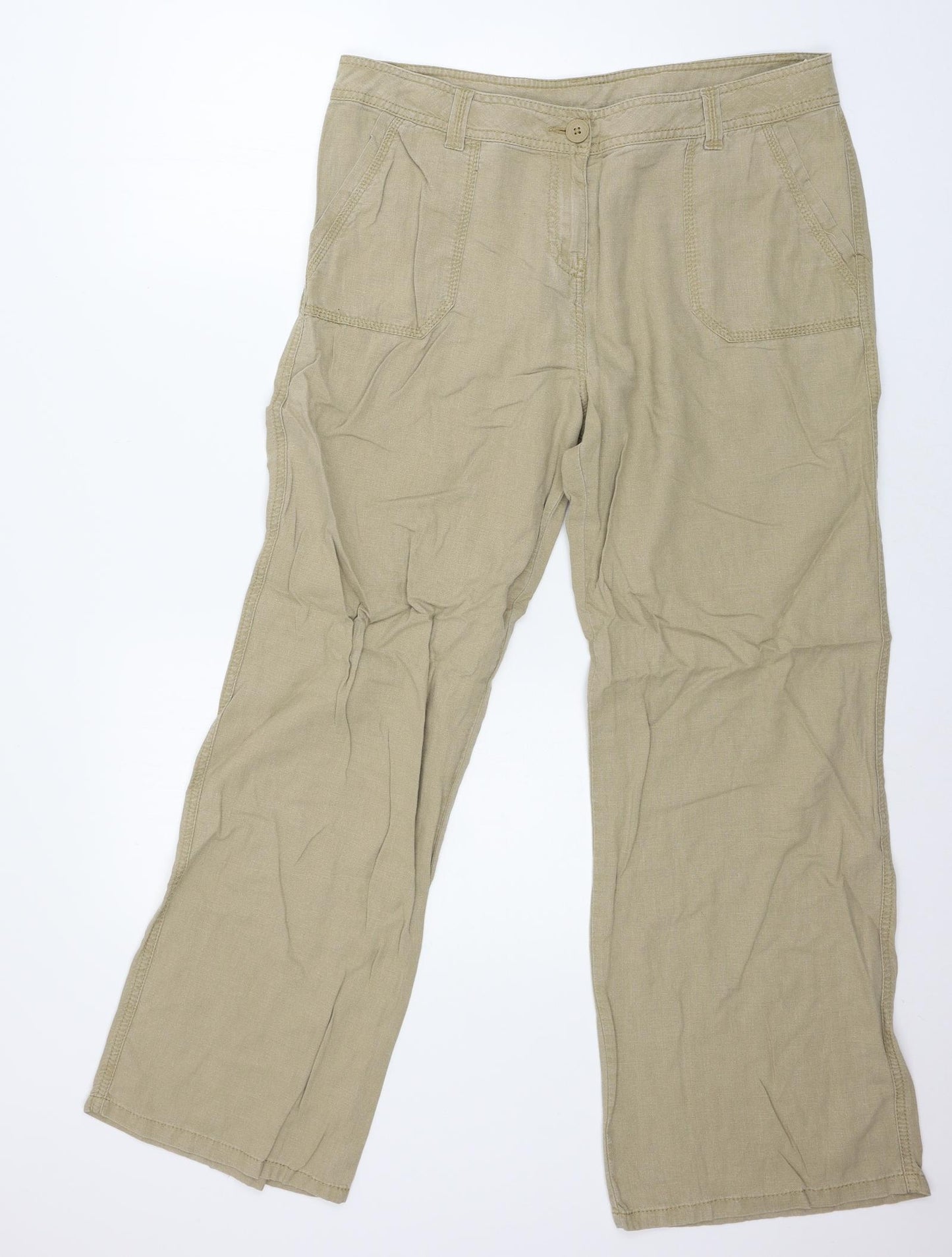 Marks and Spencer Womens Beige   Trousers  Size 16 L29 in
