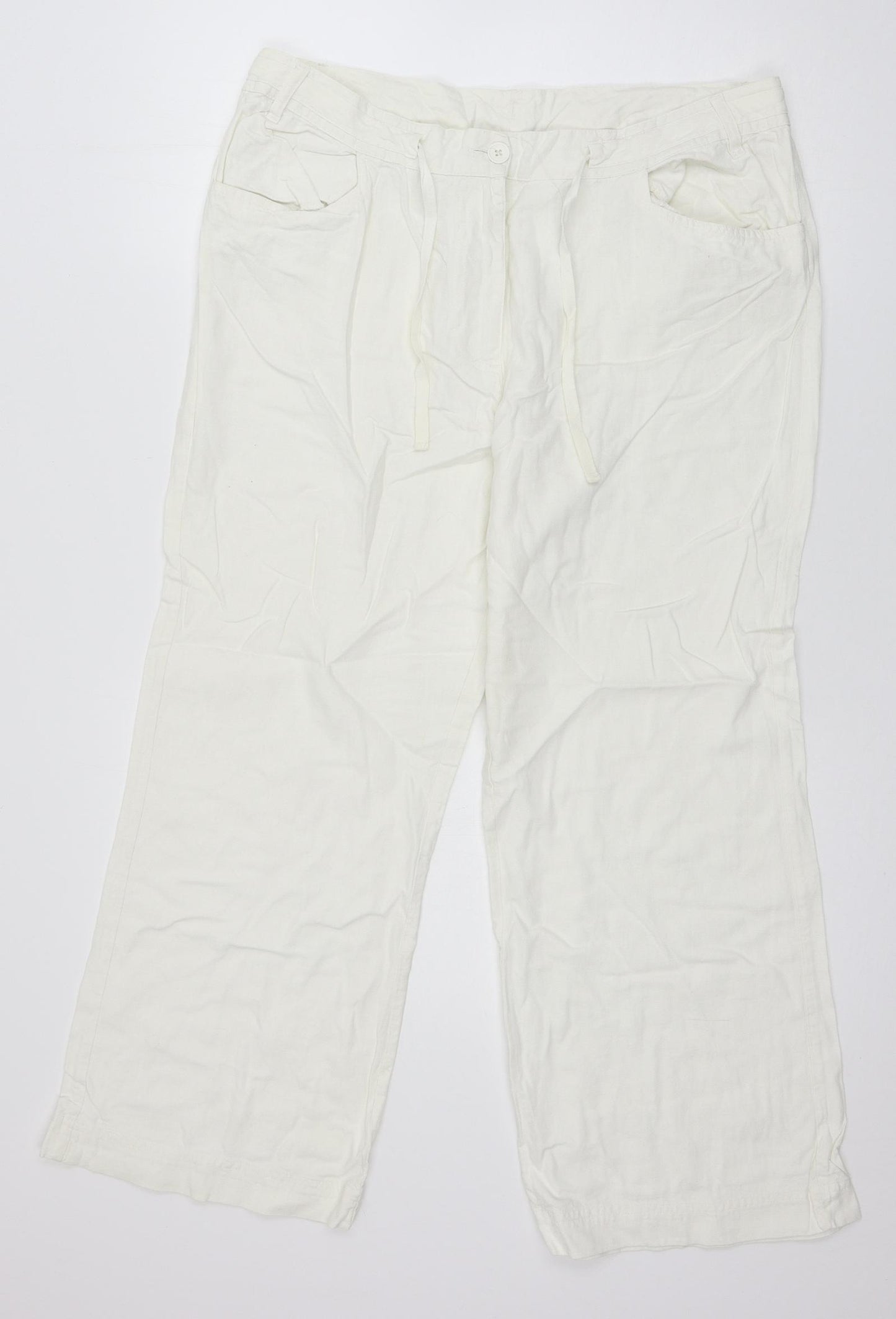 Papaya Womens White   Trousers  Size 16 L26 in