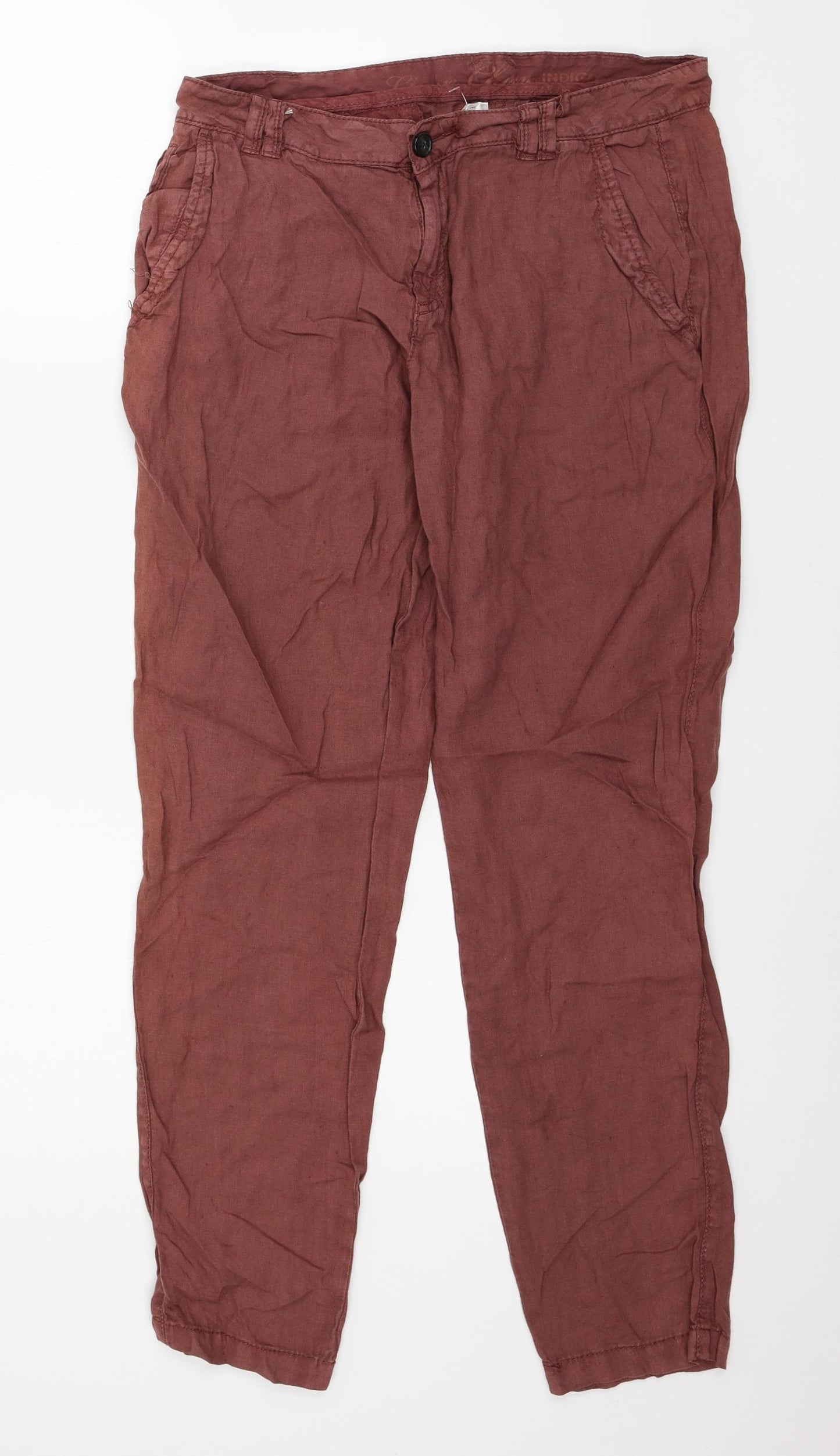Indigo Womens Red   Trousers  Size 10 L28 in