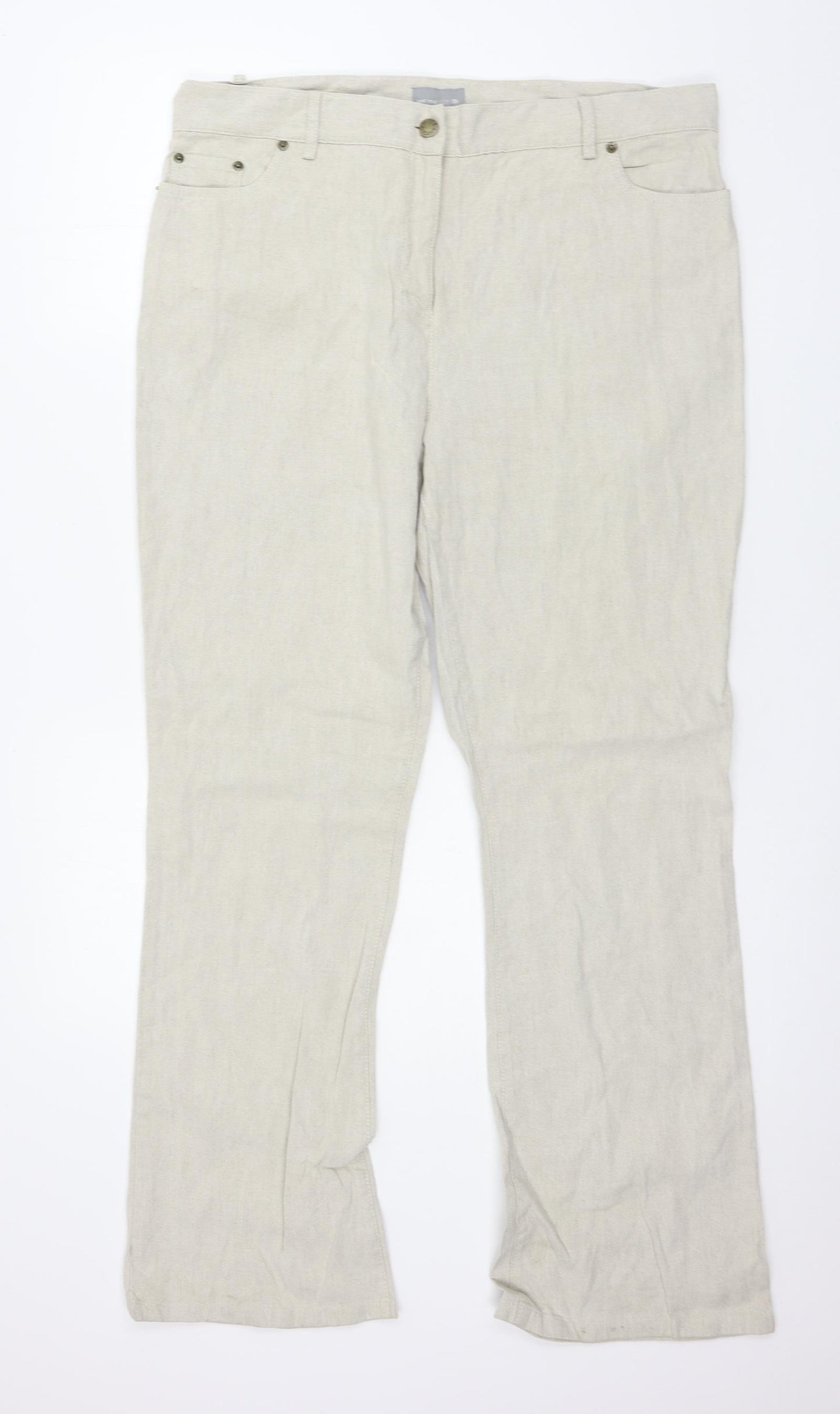 Per Una Womens Ivory   Trousers  Size 18 L29 in