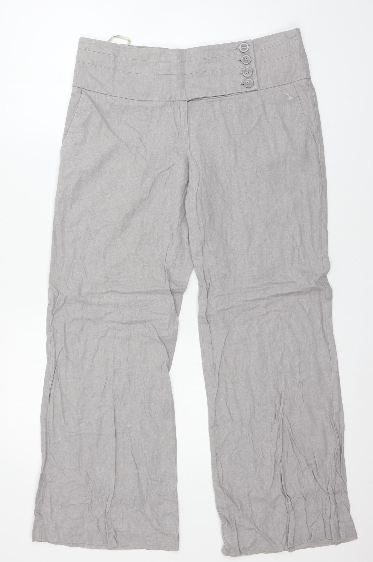 New Look Womens Grey   Trousers  Size 12 L27 in