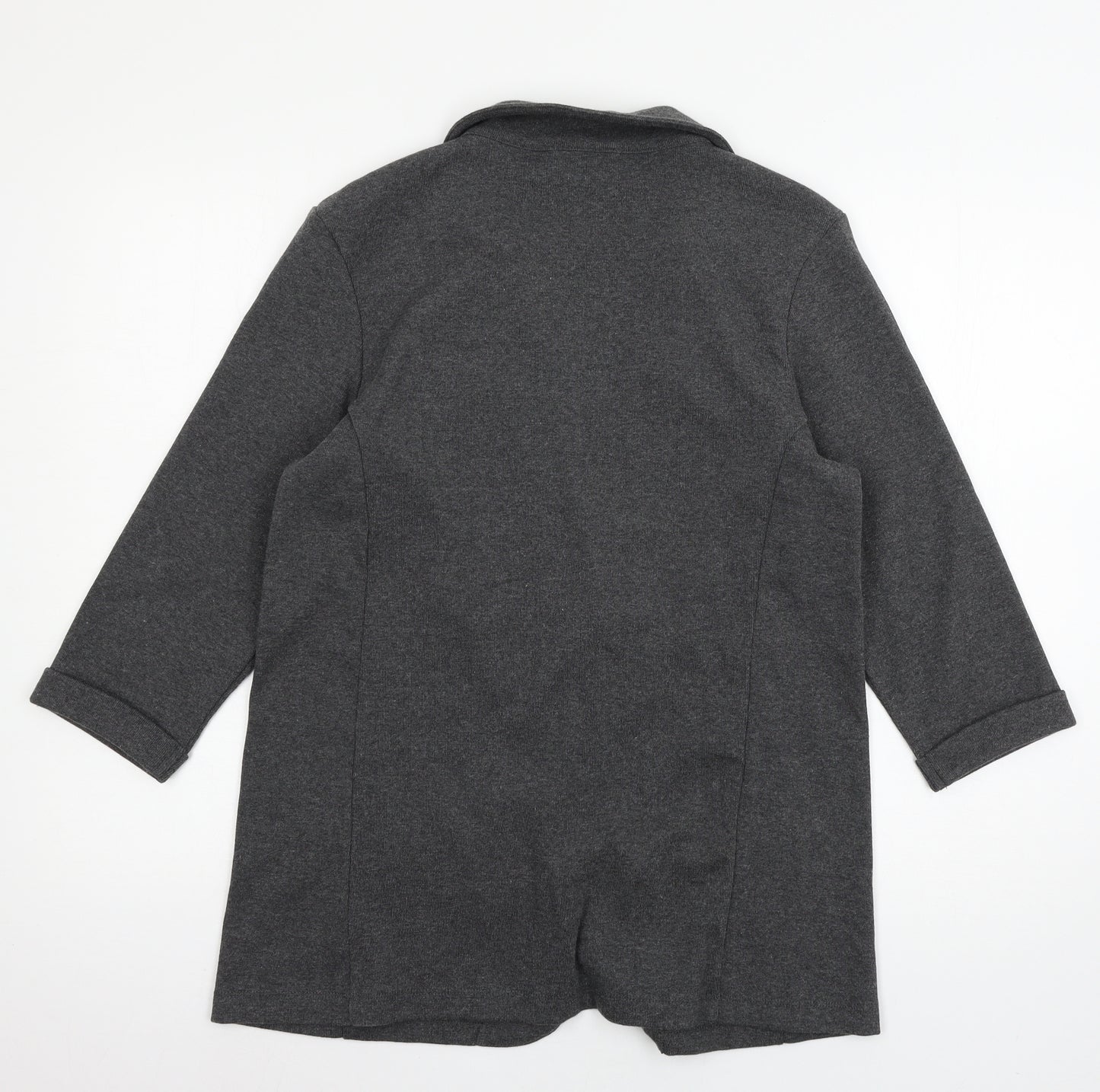 Cotton Traders Womens Grey  Jersey Jacket Blazer Size 12