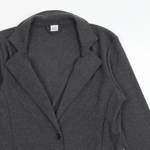 Cotton Traders Womens Grey  Jersey Jacket Blazer Size 12