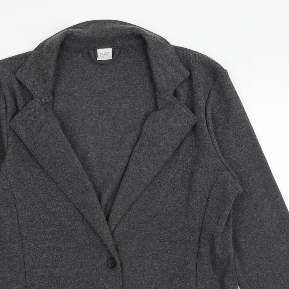 Cotton Traders Womens Grey  Jersey Jacket Blazer Size 12