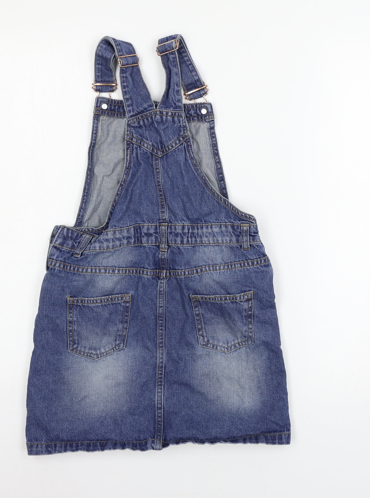 Denim & Co. Girls Blue  Denim Pinafore/Dungaree Dress  Size 11-12 Years