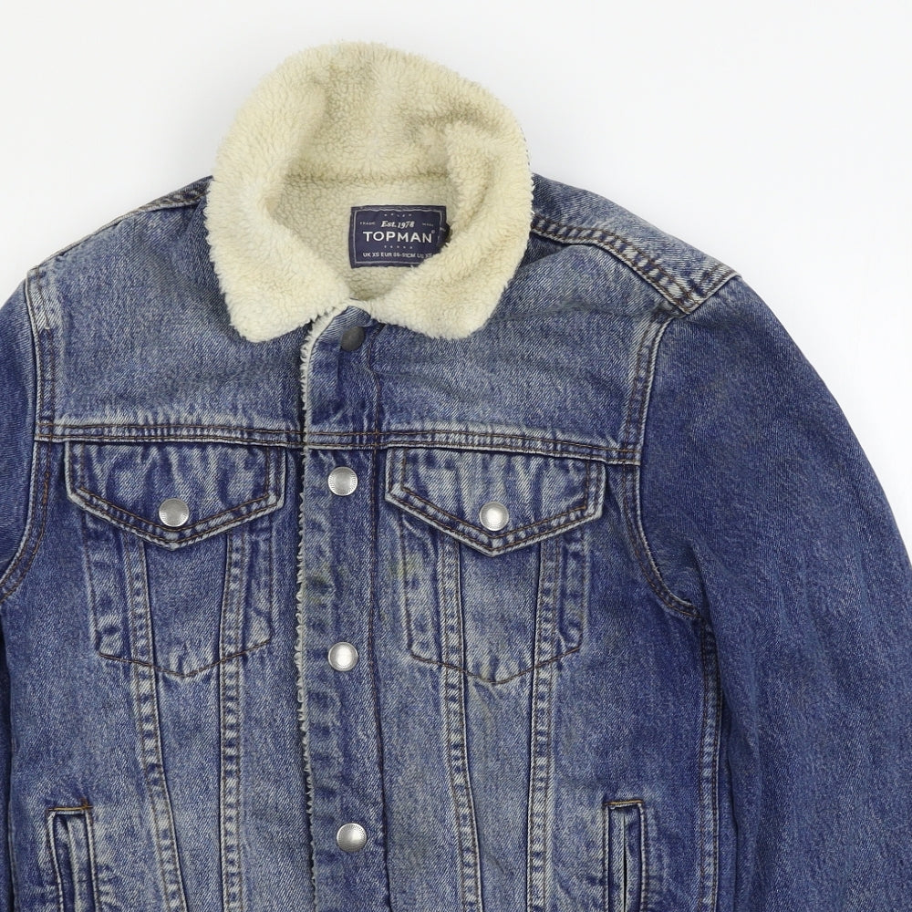Topman Mens Blue  Denim Jacket  Size XS