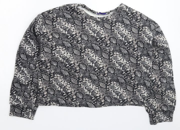 Zara Womens Multicoloured Animal Print  Pullover Sweatshirt Size M