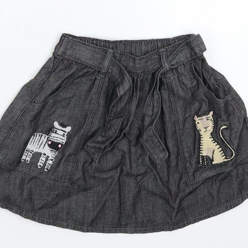NEXT Girls Grey  Denim Flare Skirt Size 2-3 Years