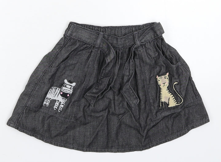 NEXT Girls Grey Denim Flare Skirt Size 2-3 Years