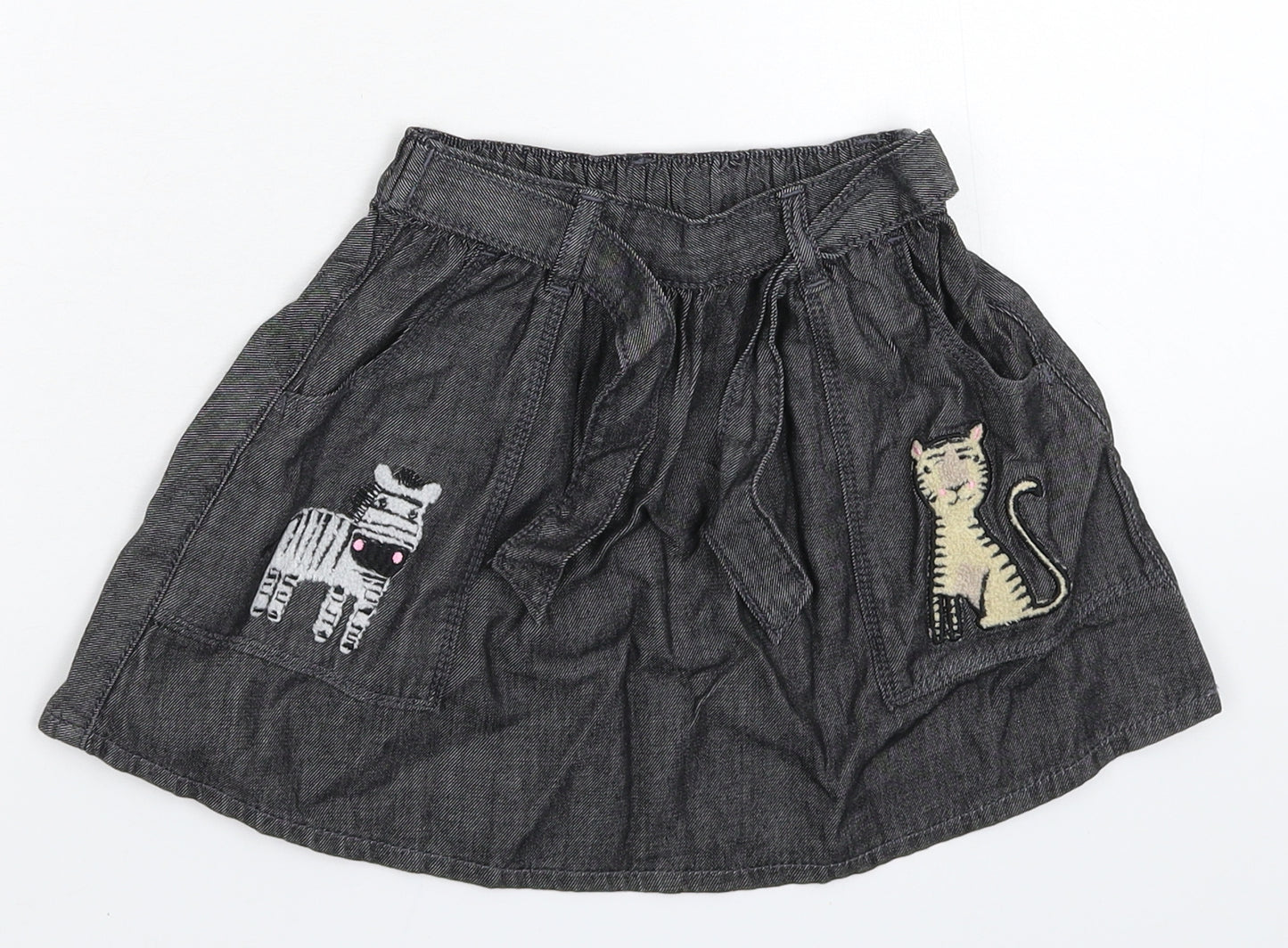 NEXT Girls Grey  Denim Flare Skirt Size 2-3 Years