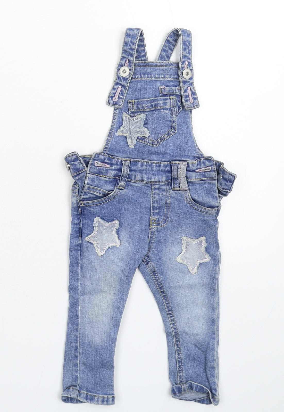 Dunnes Stores Girls Blue  Denim Dungaree One-Piece Size 6-9 Months