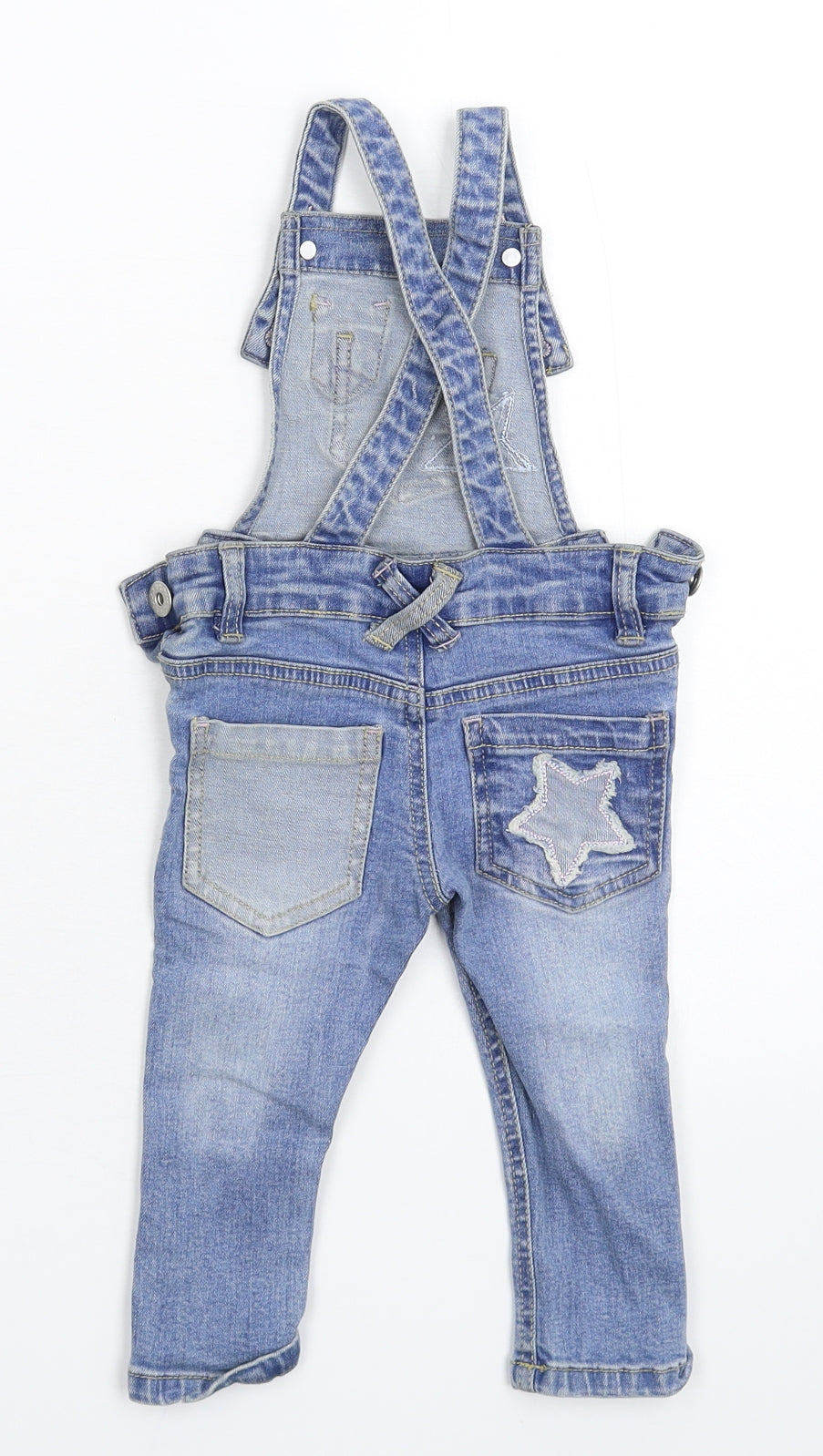 Dunnes Stores Girls Blue  Denim Dungaree One-Piece Size 6-9 Months