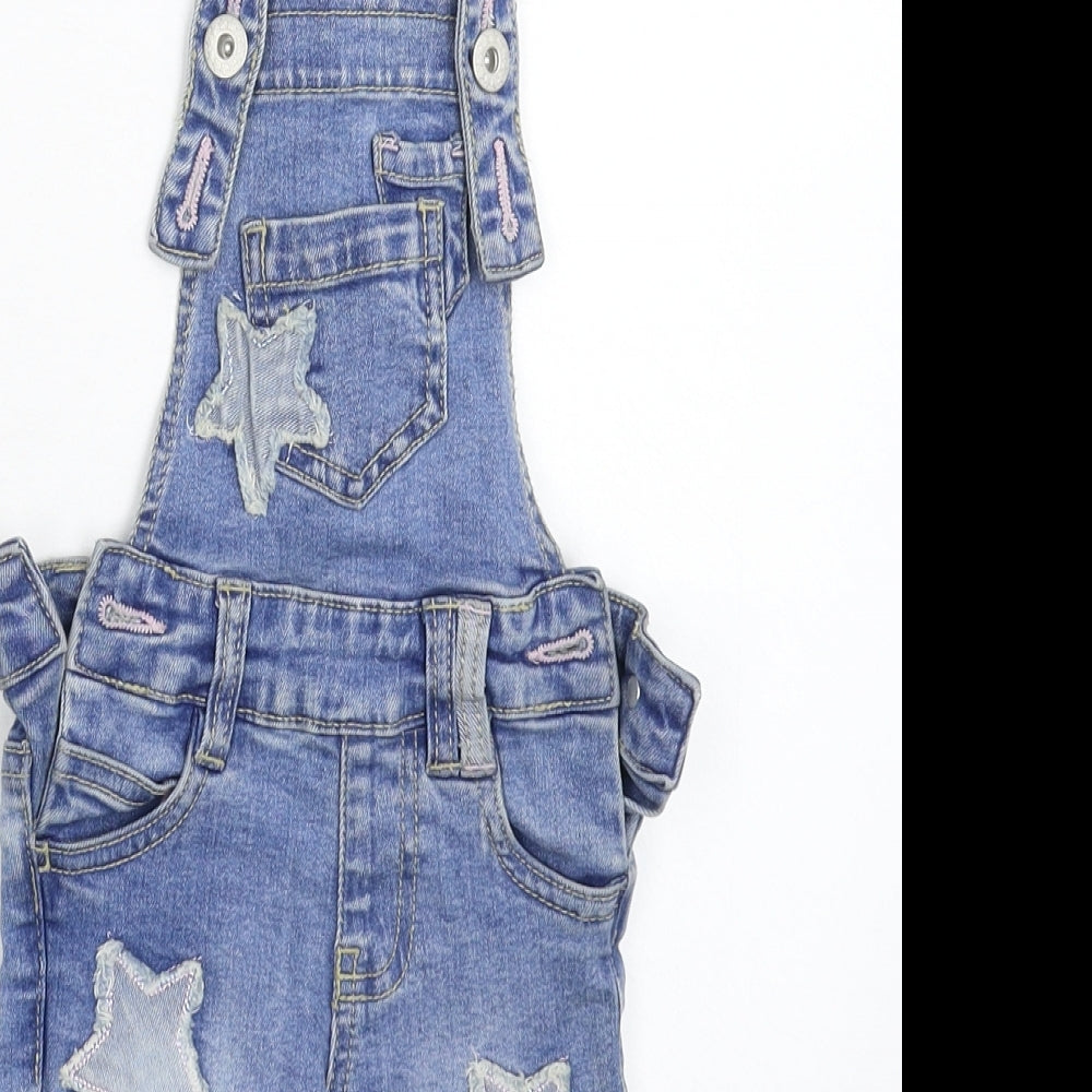 Dunnes Stores Girls Blue  Denim Dungaree One-Piece Size 6-9 Months