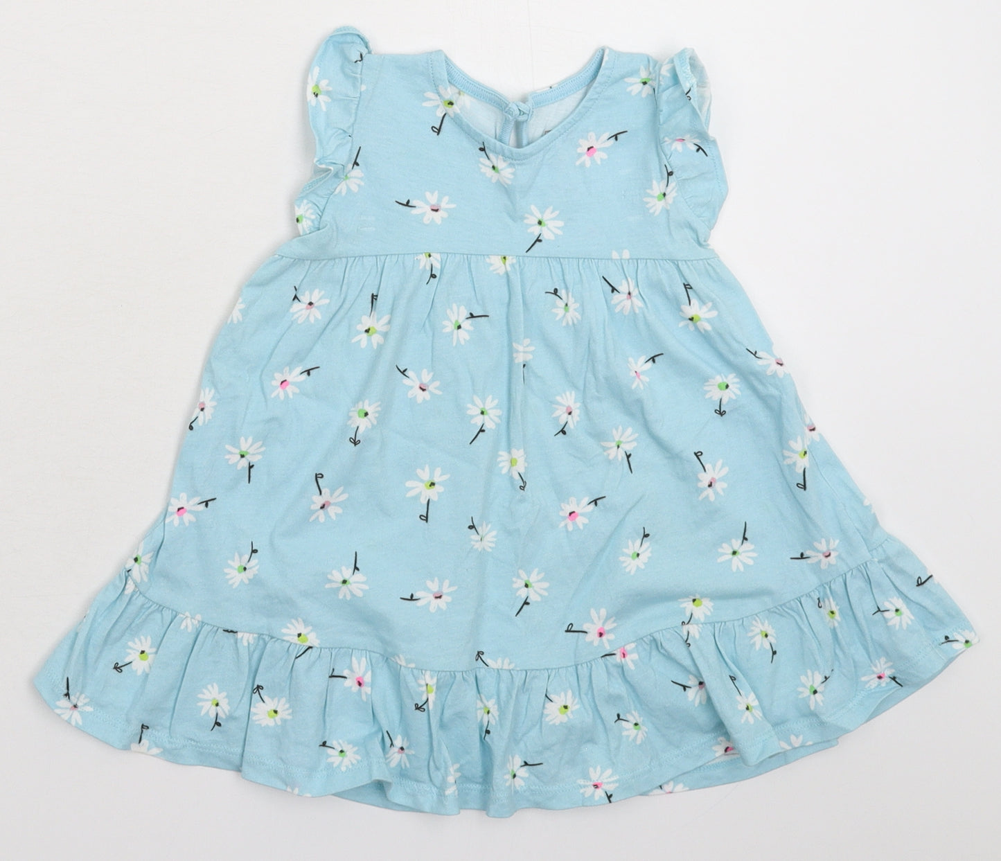 F&F Girls Blue Floral  Fit & Flare  Size 12-18 Months