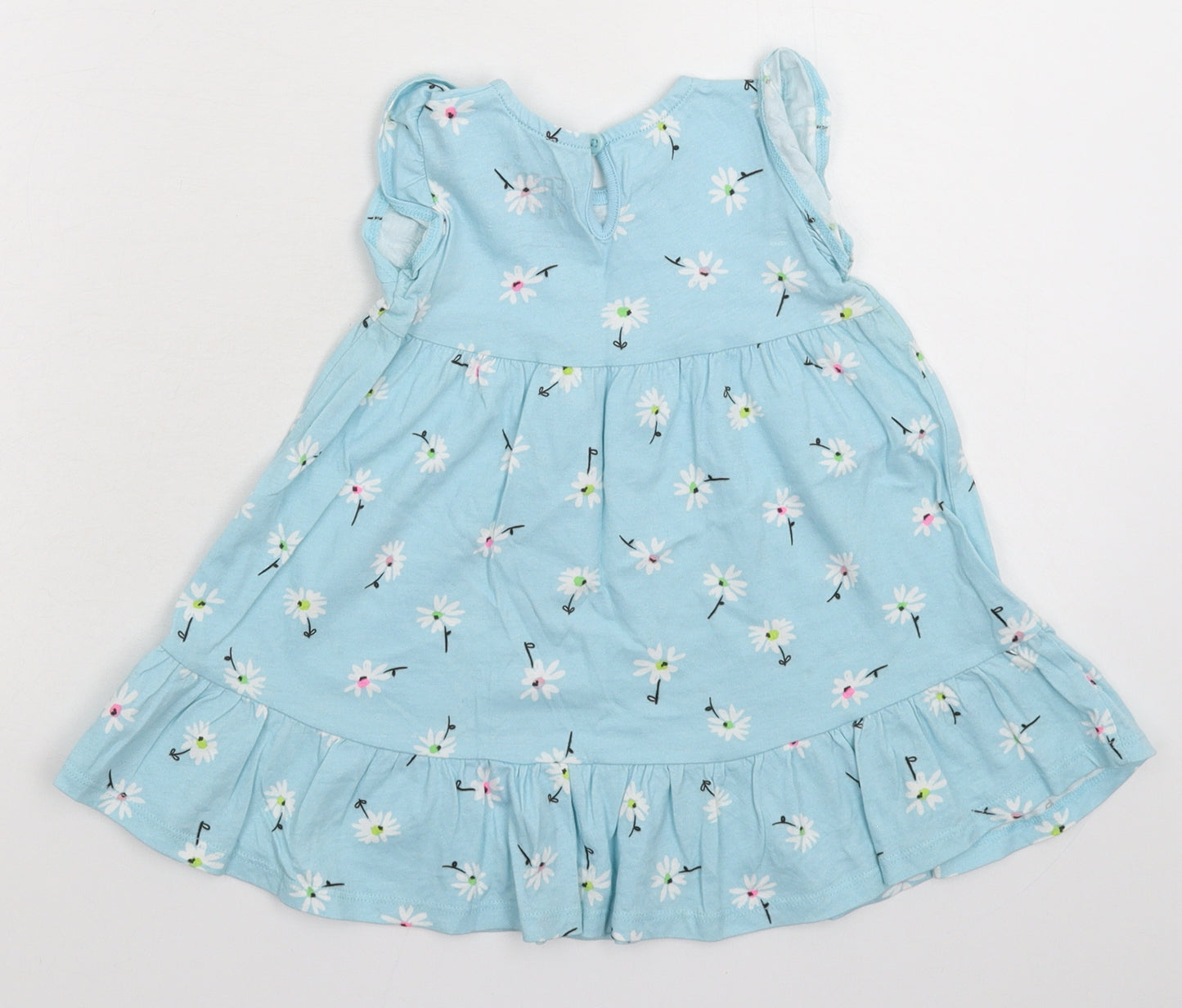 F&F Girls Blue Floral  Fit & Flare  Size 12-18 Months