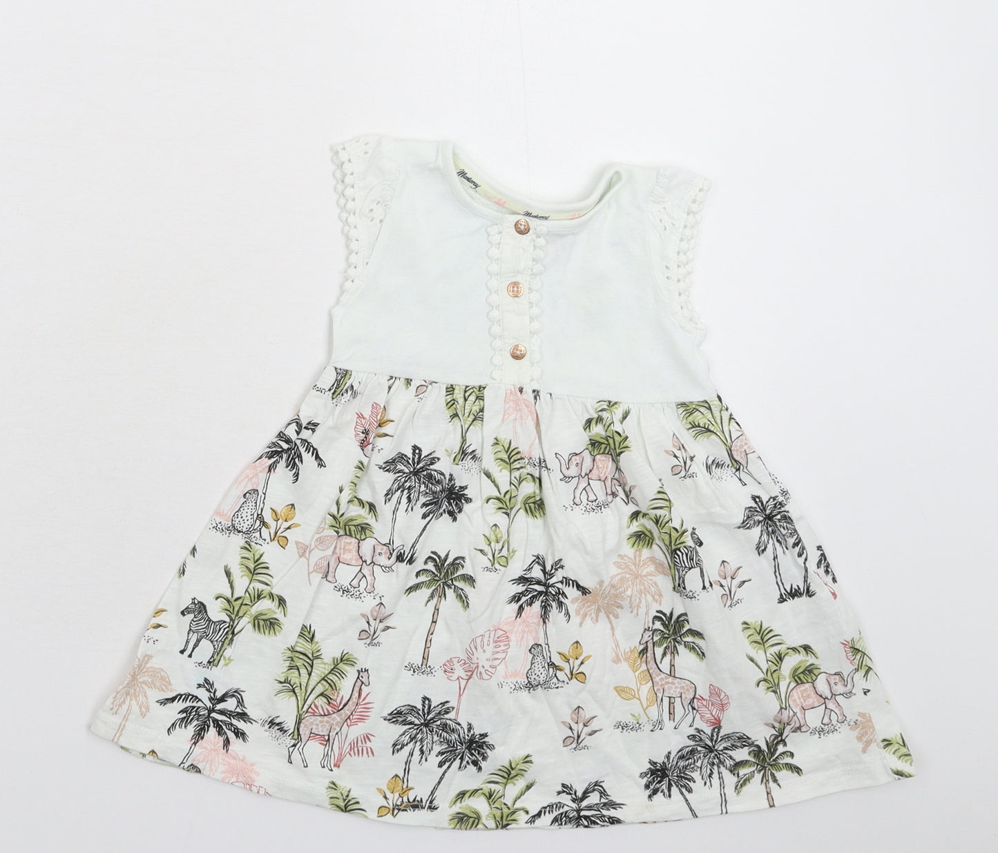 MANTARAY PRODUCTS Girls White   Fit & Flare  Size 12-18 Months