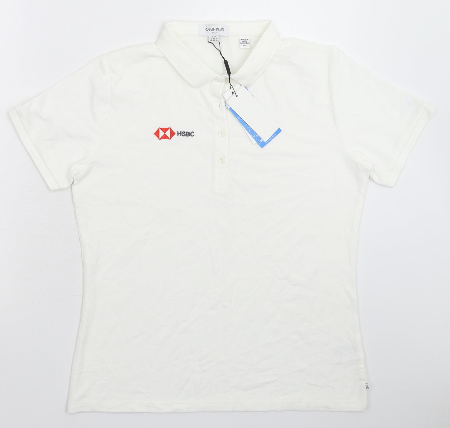 Calvin Klein Womens White   Basic Polo Size 16  - HSBC