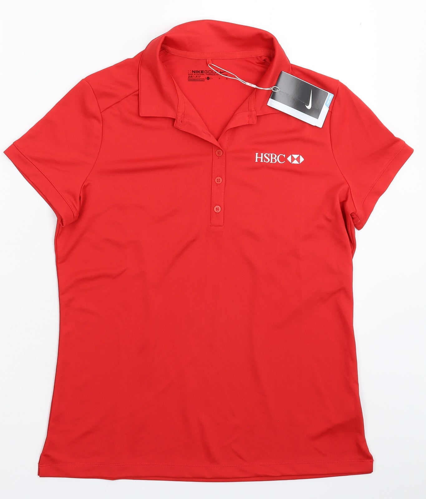 Nike Womens Red   Jersey Polo Size L
