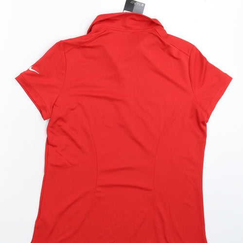 Nike Womens Red   Jersey Polo Size L