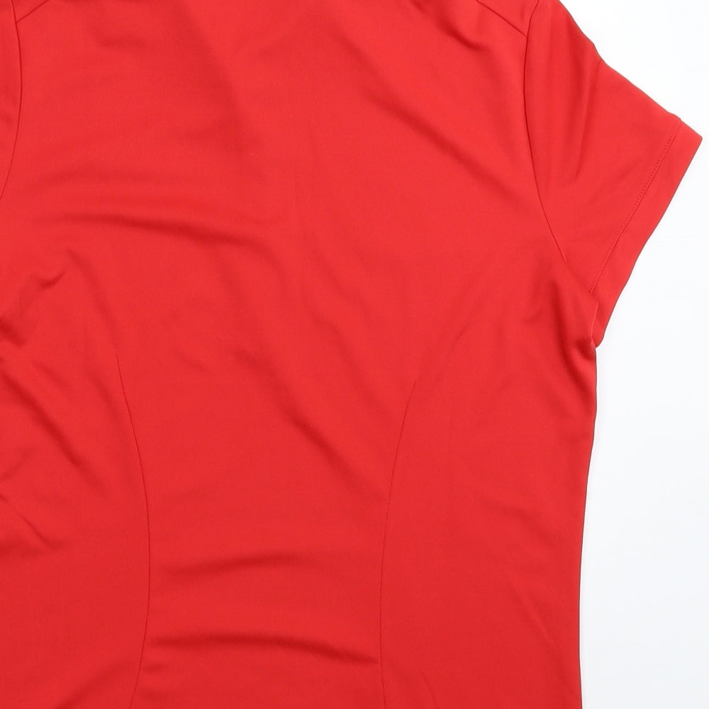 Nike Womens Red   Jersey Polo Size L