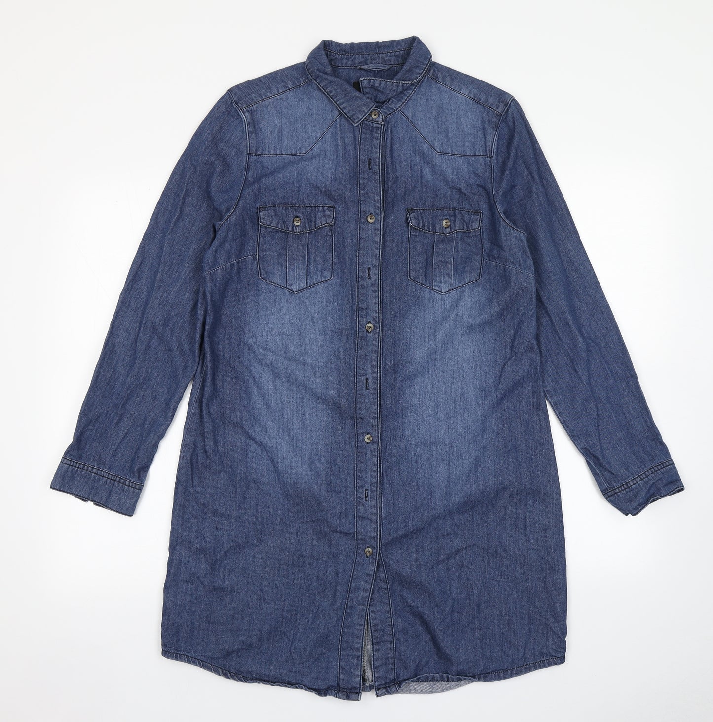 A&C Womens Blue  Denim Shirt Dress  Size L