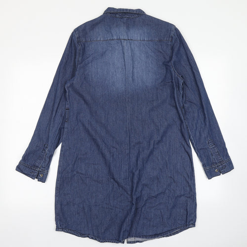 A&C Womens Blue  Denim Shirt Dress  Size L
