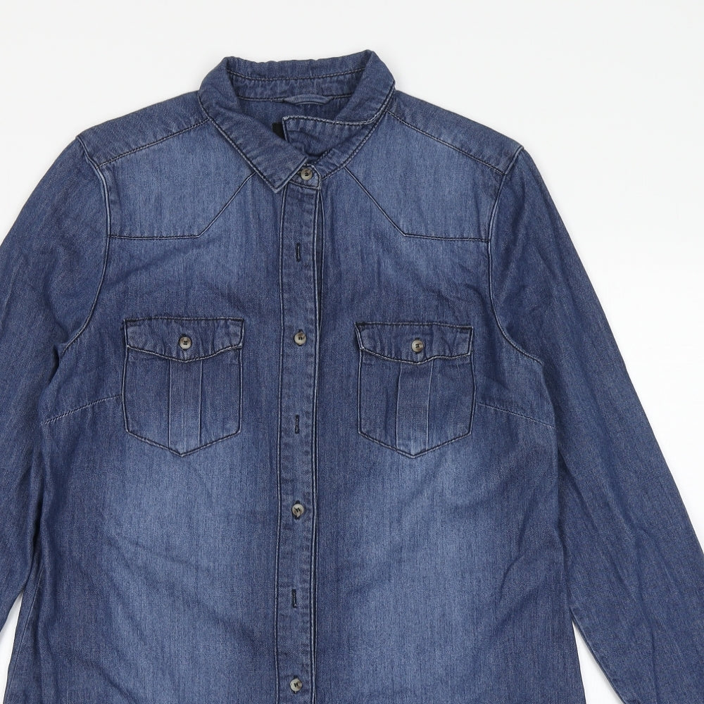 A&C Womens Blue  Denim Shirt Dress  Size L