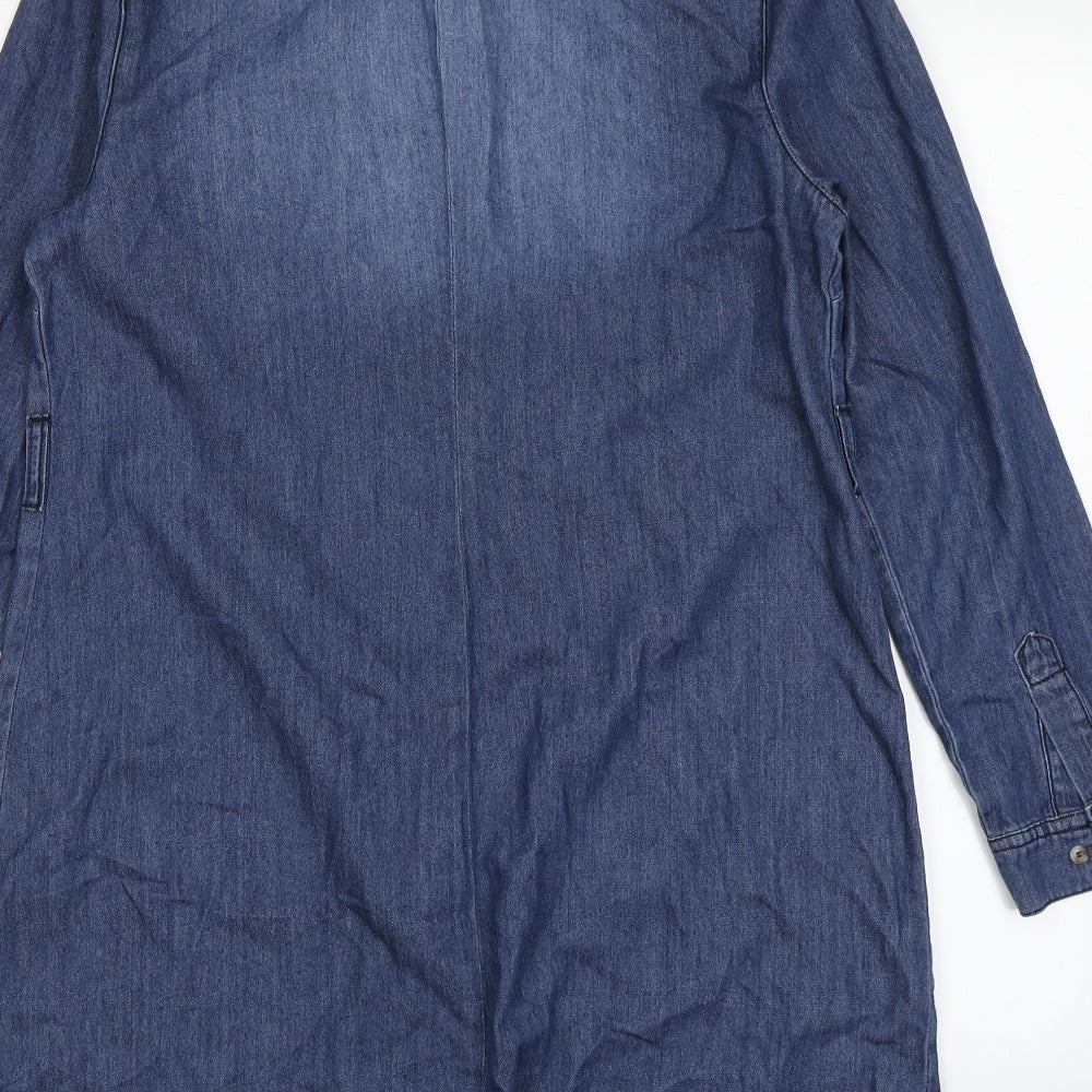 A&C Womens Blue  Denim Shirt Dress  Size L