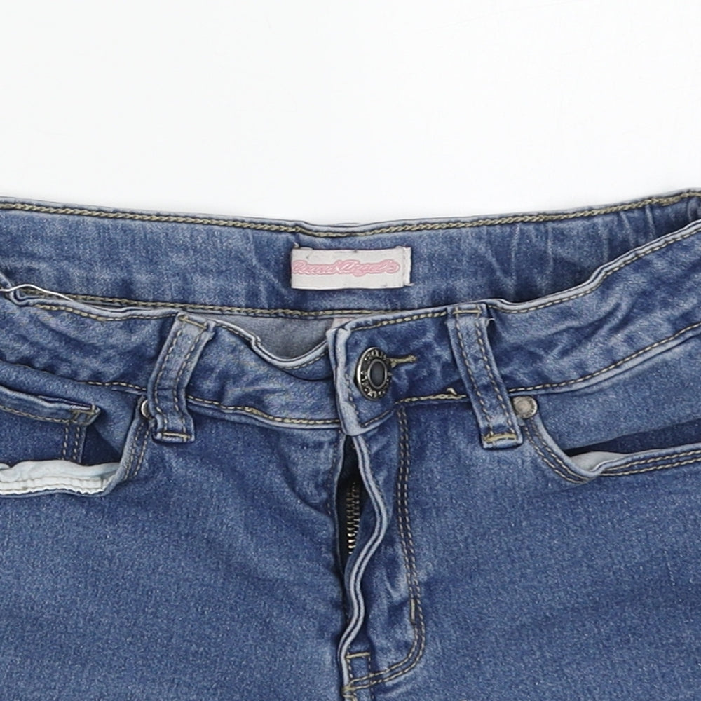 Board Angels Girls Blue  Denim Mom Shorts Size 9-10 Years