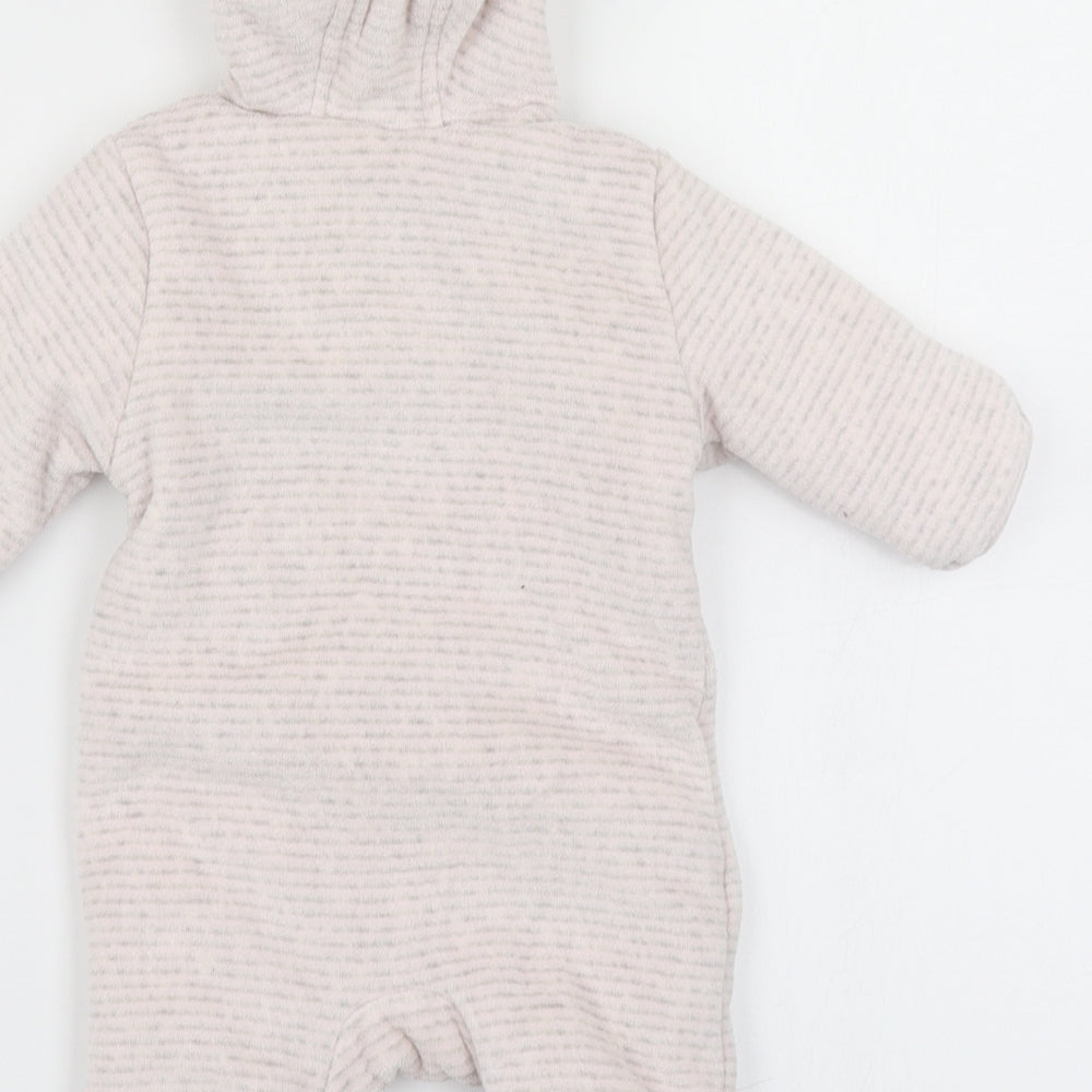 George Girls Pink Striped  Jacket Snowsuit Size Newborn