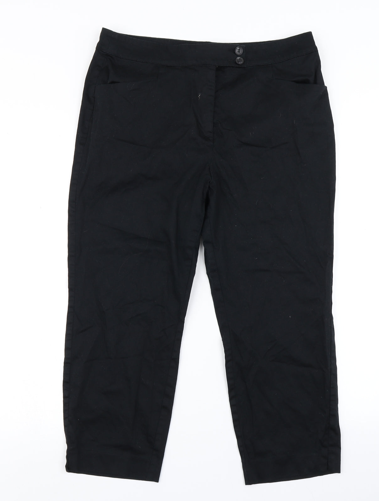 TU Womens Black   Pedal Pusher Trousers Size 14 L20 in
