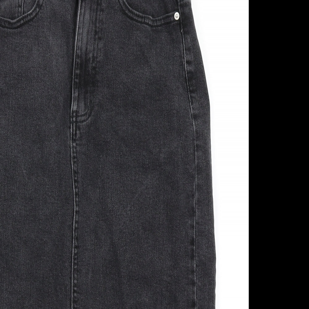 Denim Co Womens Black  Denim Straight & Pencil Skirt Size 4