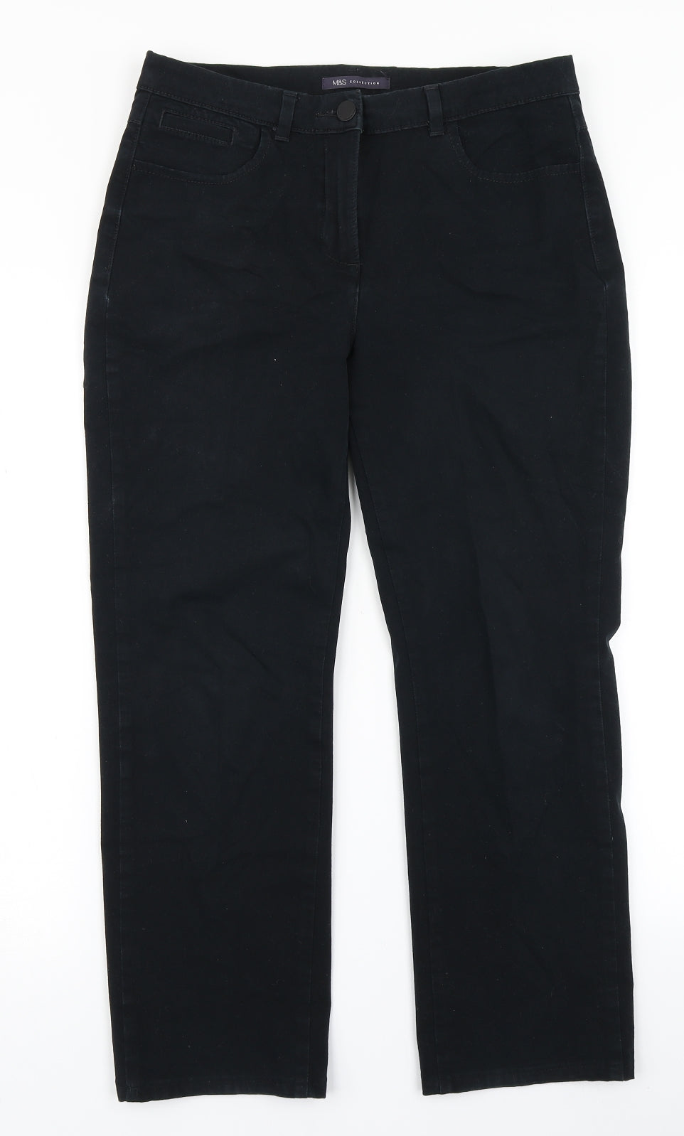 M&S Collection Womens Blue   Chino Trousers Size 10 L24 in