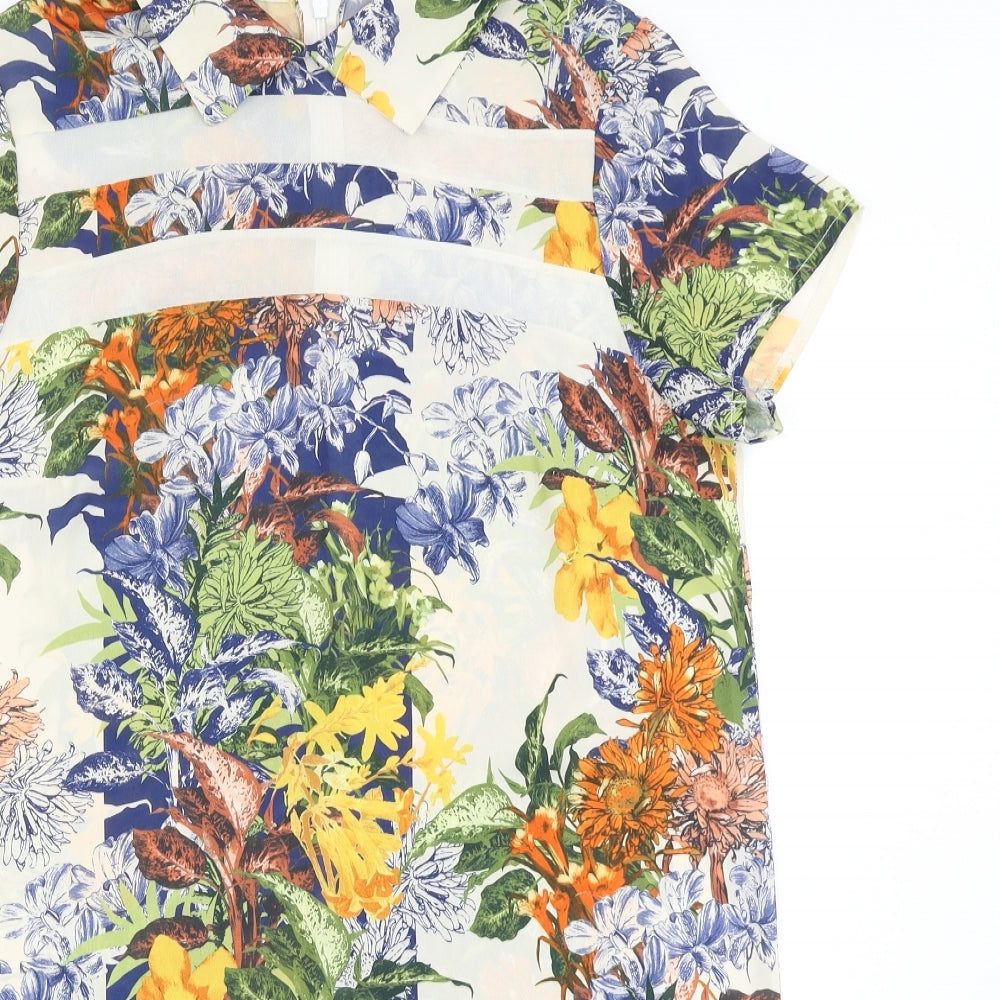 Love Womens Ivory Floral  A-Line  Size M
