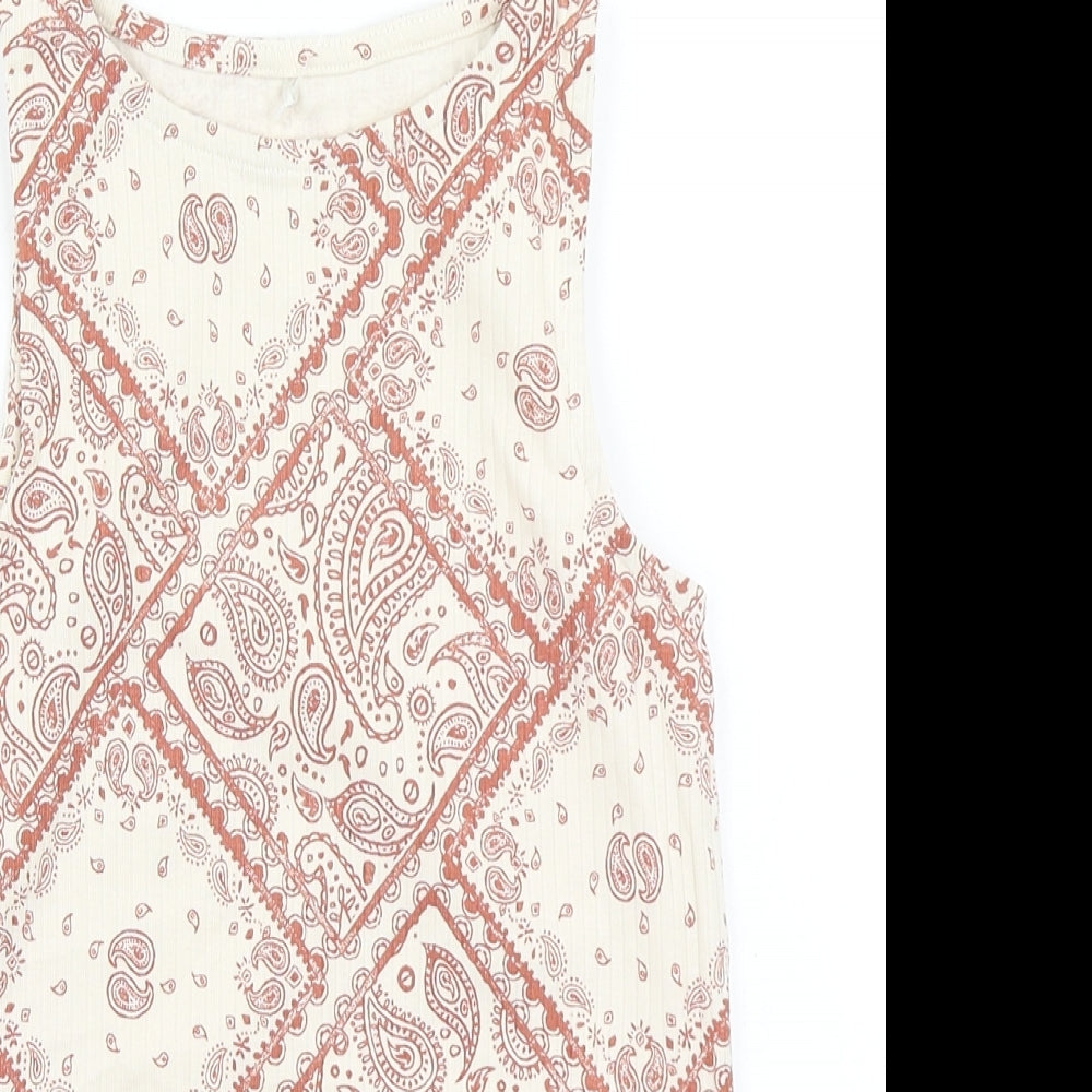 George Girls Brown Paisley  Basic Tank Size 9-10 Years