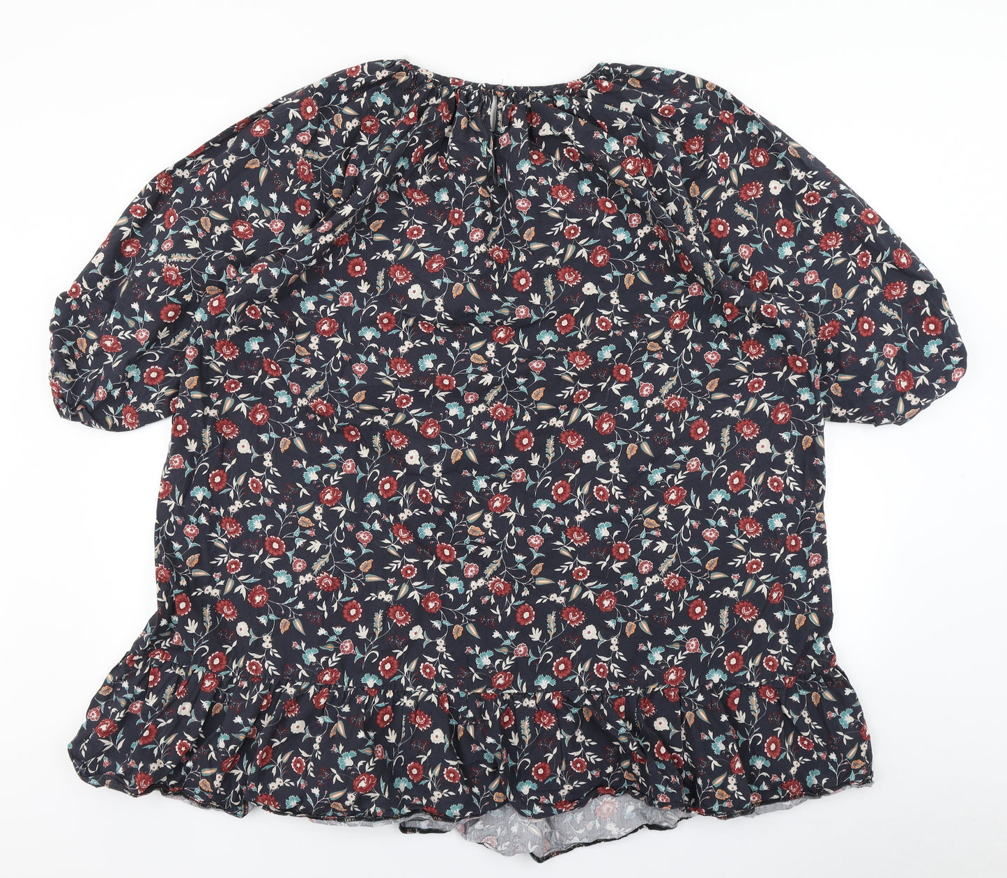 George Womens Blue Floral  Basic Blouse Size 20  - Longline Peplum
