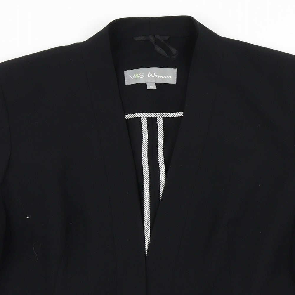 M&S Woman Womens Black   Jacket Blazer Size 16