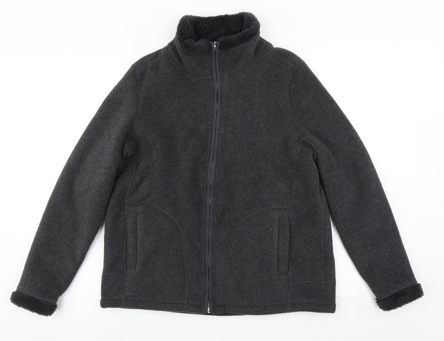 M&S Womens Grey  Fleece Jacket  Size 16