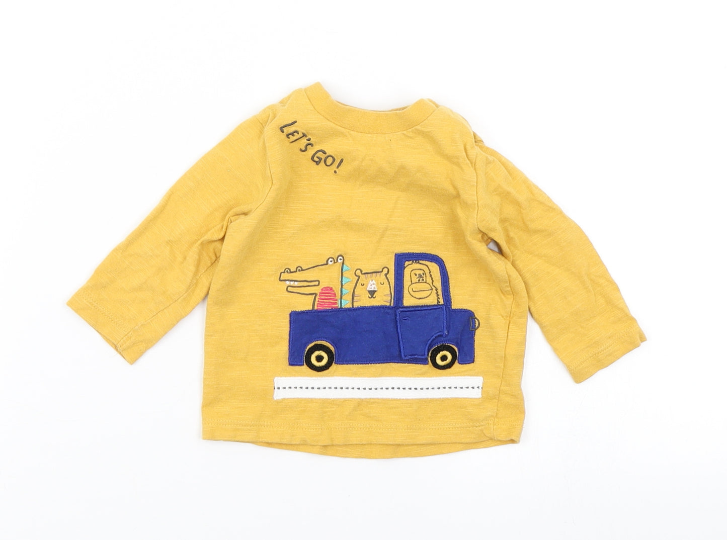 F&F Boys Yellow   Basic T-Shirt Size 0-3 Months