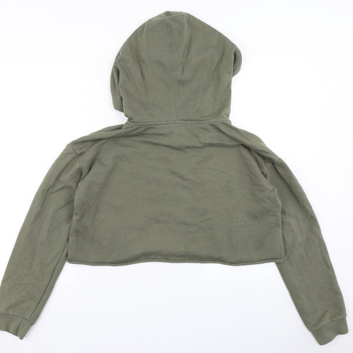 FOREVER 21 Womens Green   Pullover Hoodie Size M  - Cropped