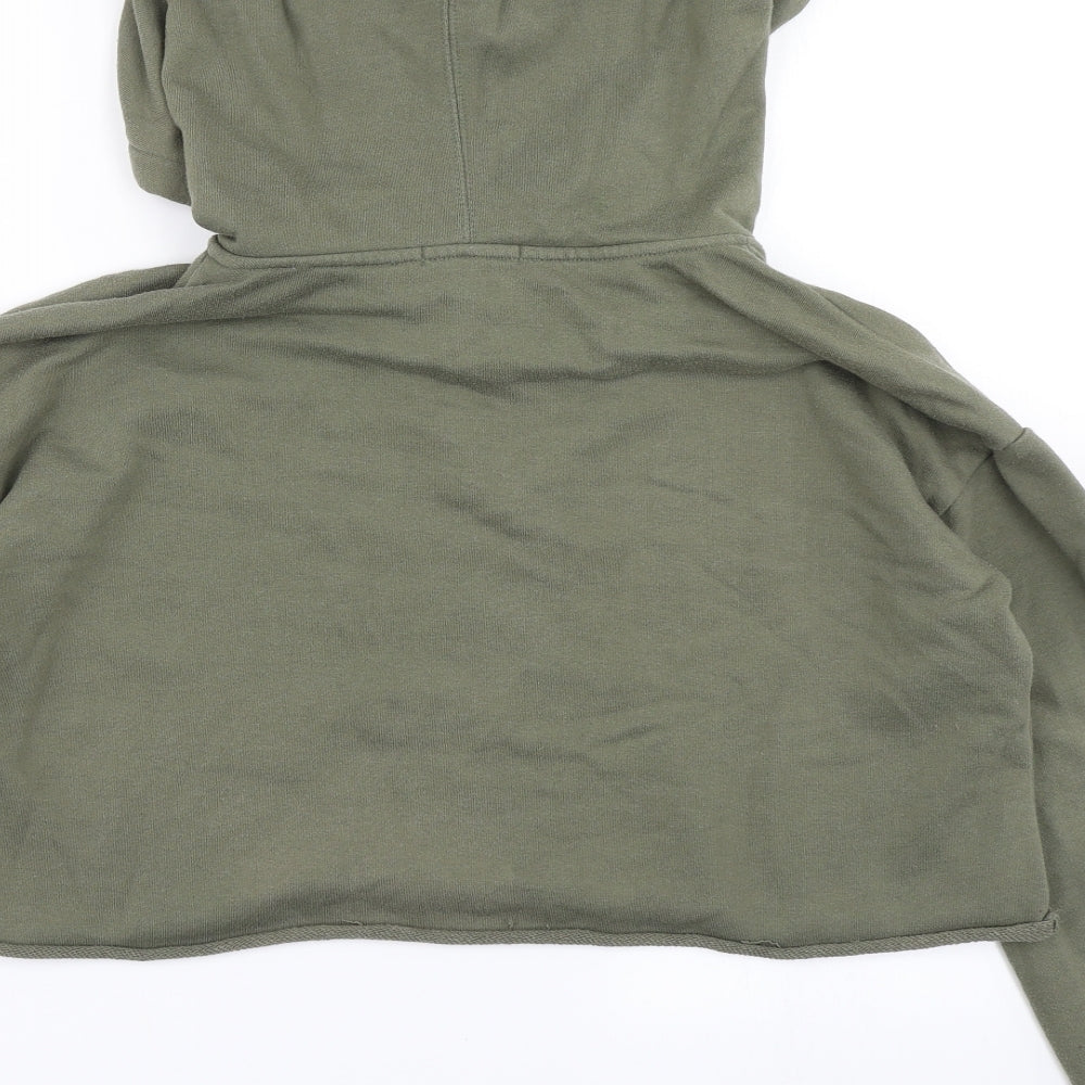 FOREVER 21 Womens Green   Pullover Hoodie Size M  - Cropped