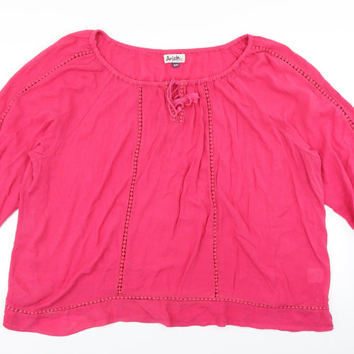 Arista Womens Pink   Basic Blouse Size 18