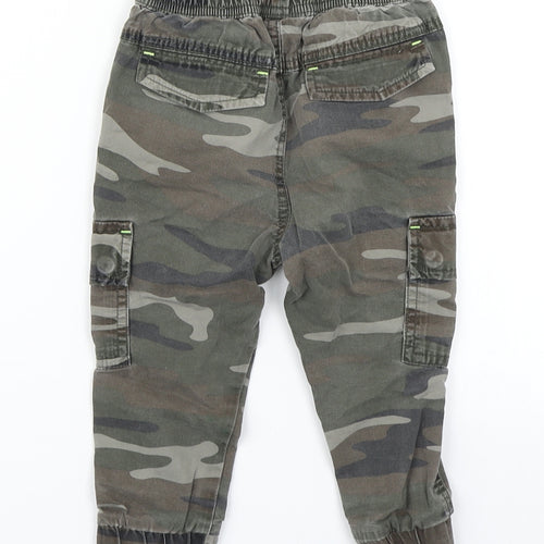 M&Co Boys Green Camouflage  Cargo Trousers Size 18-24 Months