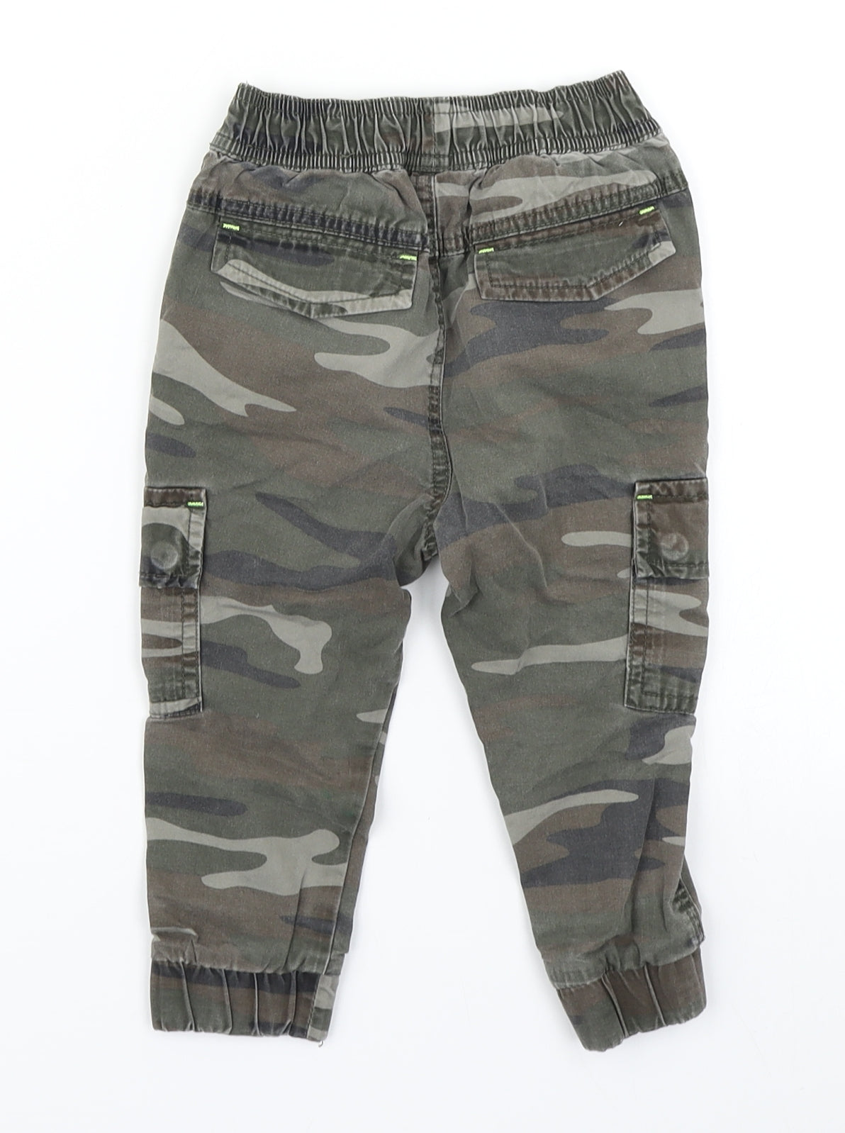M&Co Boys Green Camouflage  Cargo Trousers Size 18-24 Months